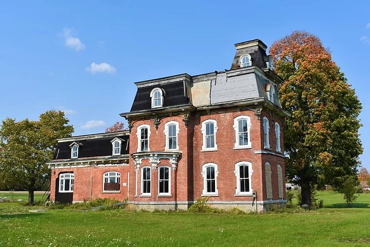 1873 NY Second Empire Mansion Restoration Project With 3 Acres For $125,000!