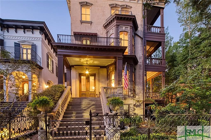 1874 Savannah Mansion With 3 Story Porch At $2.75M! See Photos!