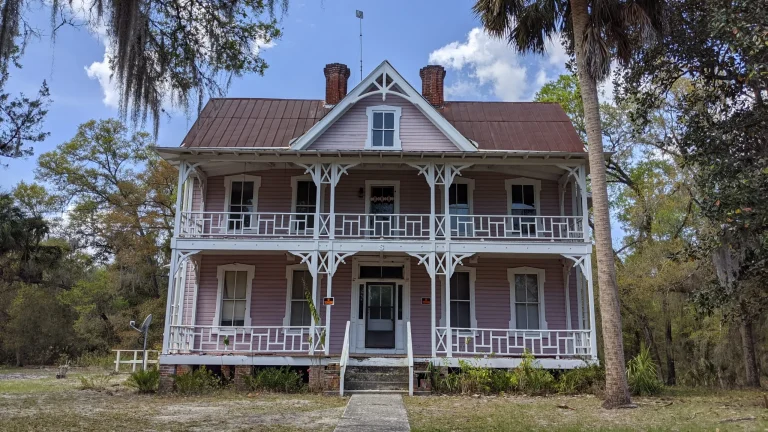 Abandoned Gothic Revival Pink House in Florida