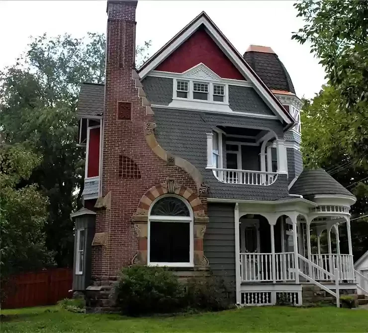 1896 George F. Barber Designed Victorian Home With Unique Chimney Design On The Market For $219,000!