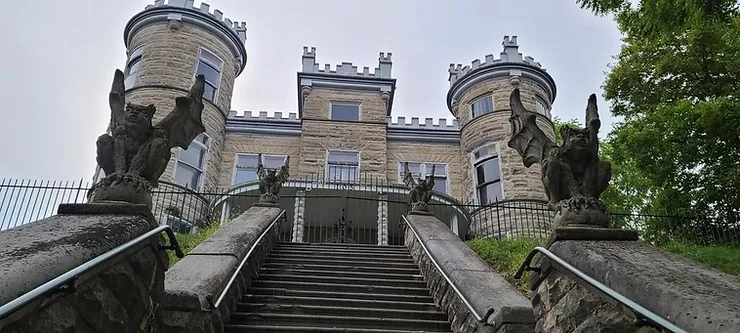 1891 Bonnyconnellan Castle With Monumental Views, Original Statues & Carriage House For Sale At $279K!