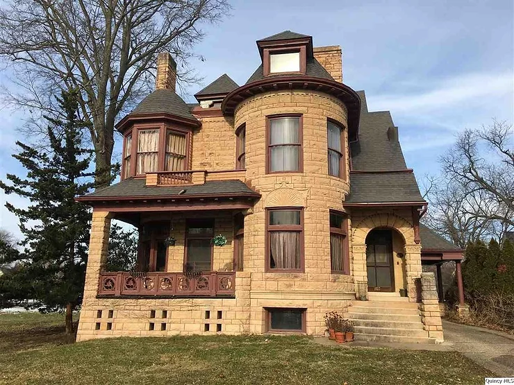 6 Bedroom Illinois Romanesque Victorian With Original Curved Woodwork On Sale For Only $229,900!