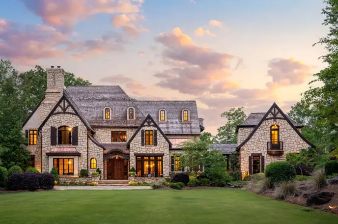 Architectural Masterpiece Overlooking King Lake in Milton, Georgia For $9.95 Million