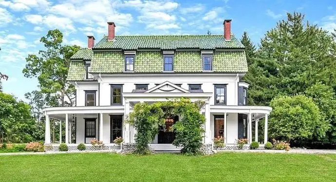 Circa 1880 Colonial Revival with Glazed Ceramic Roof in Katonah, New York For Sale!