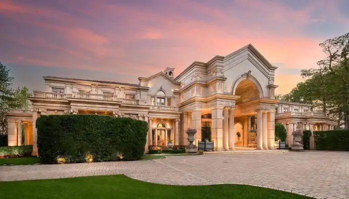 26,000-Square-Foot French Château with Saltwater Resort-Style Pool For Sale!