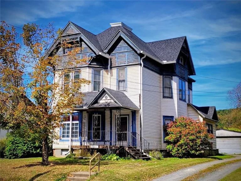 Look at those floor inlays!! C. 1880 Victorian in New York. $138,000.