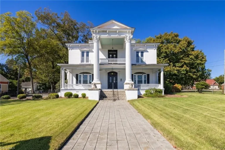 Beautiful columns and sweeping porch! Grand mansion c. 1848 in NC. $595,000.