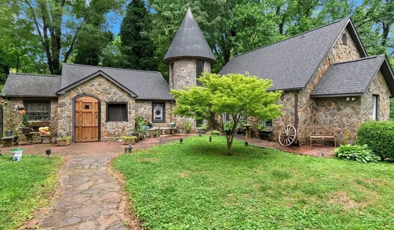 Check out the turret! Unique stone castle in North Carolina. $399,000.
