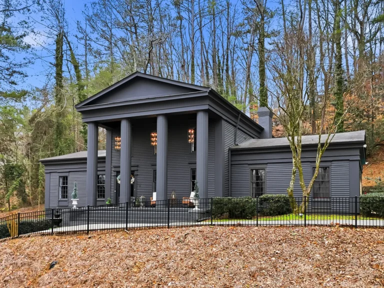 Pretty saltwater pool! C. 1974 Greek Revival in Georgia.