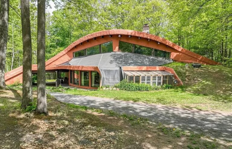 So unique! $480,000. Massive stone fireplace! Over 16 acres in Wisconsin.